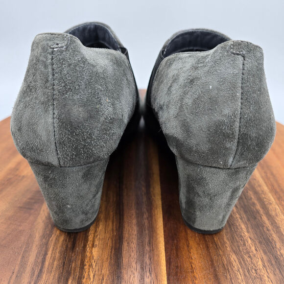 Vionic Boots Women's 10 Gray Suede Leather Gore Stanton Wedge Ankle Booties - Picture 4 of 8